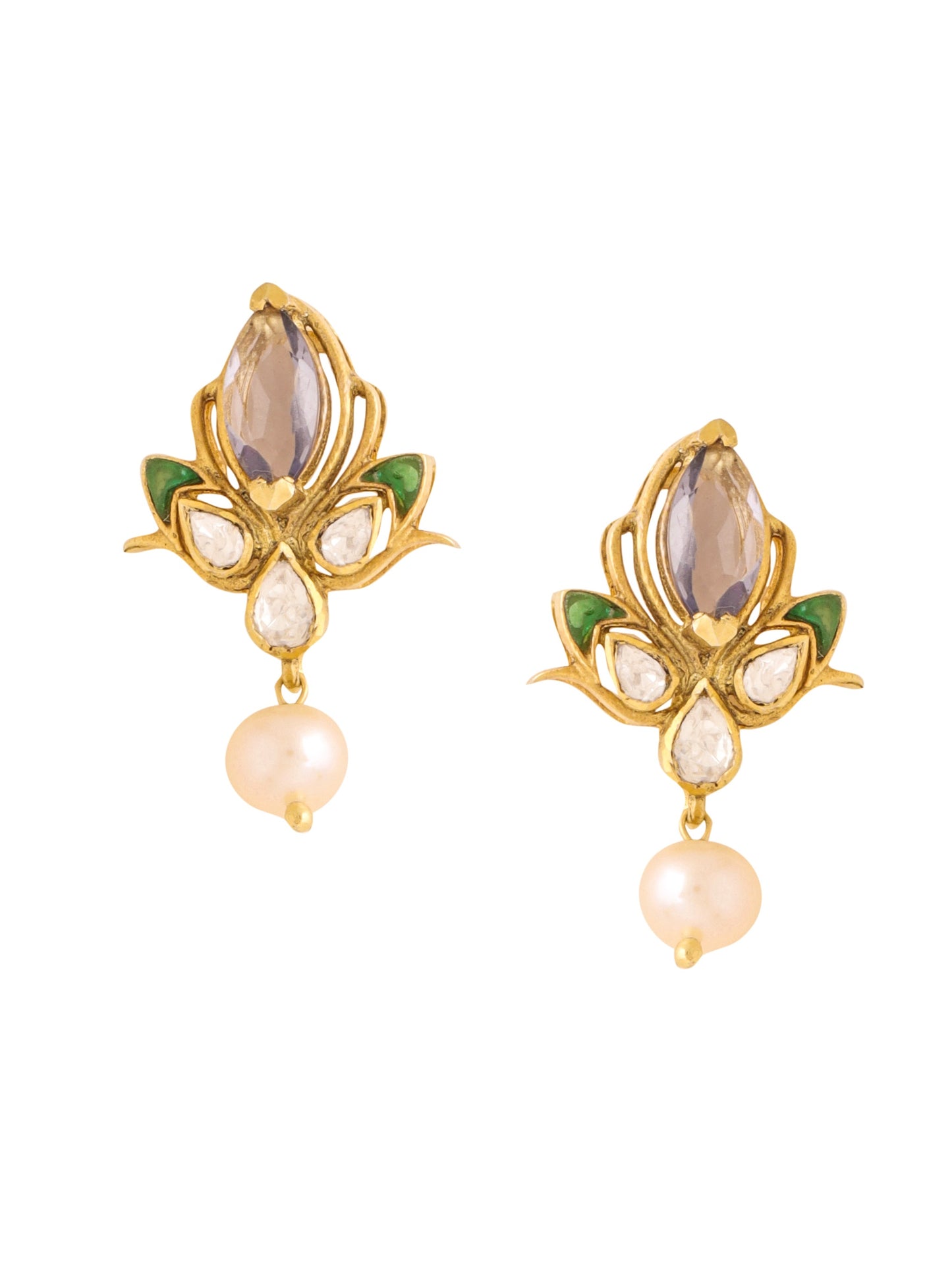 Mughal Tapestry Iolite 925 Sterling Silver Earrings For Women