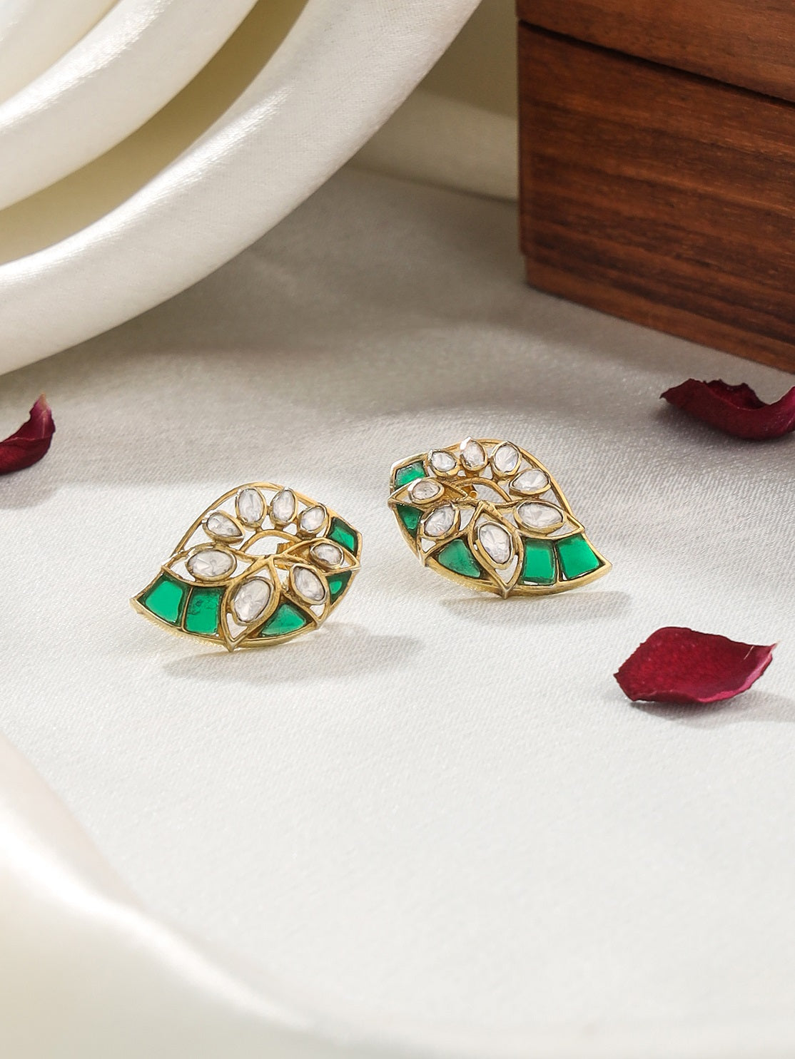 Abstract Green Talfe Fusion 925 Sterling Silver Earrings For Women