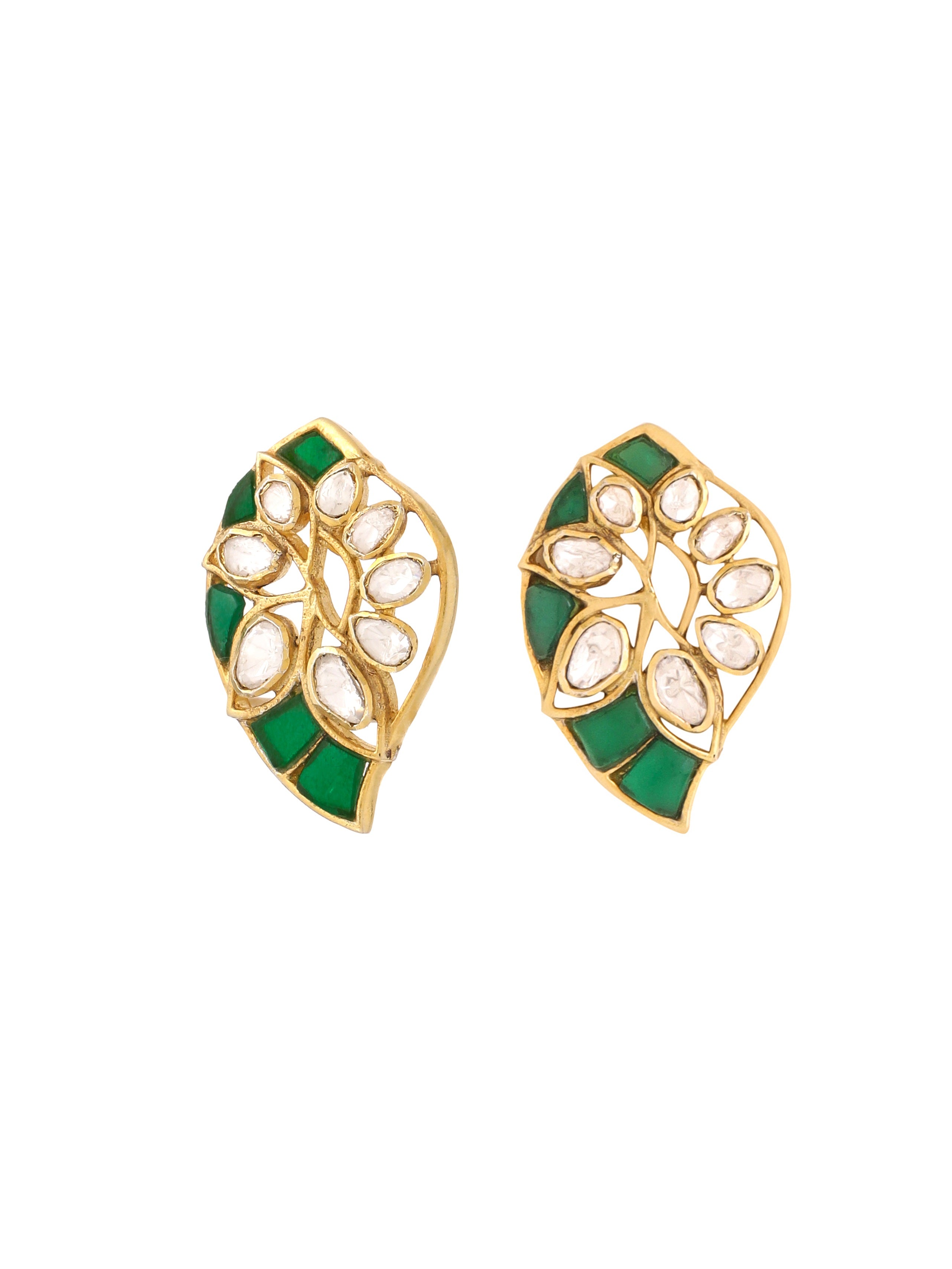 Abstract Green Talfe Fusion 925 Sterling Silver Earrings For Women
