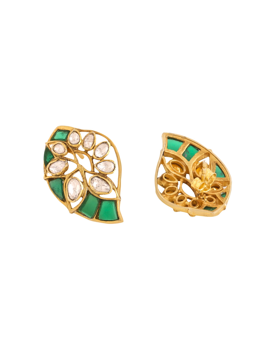 Abstract Green Talfe Fusion 925 Sterling Silver Earrings For Women