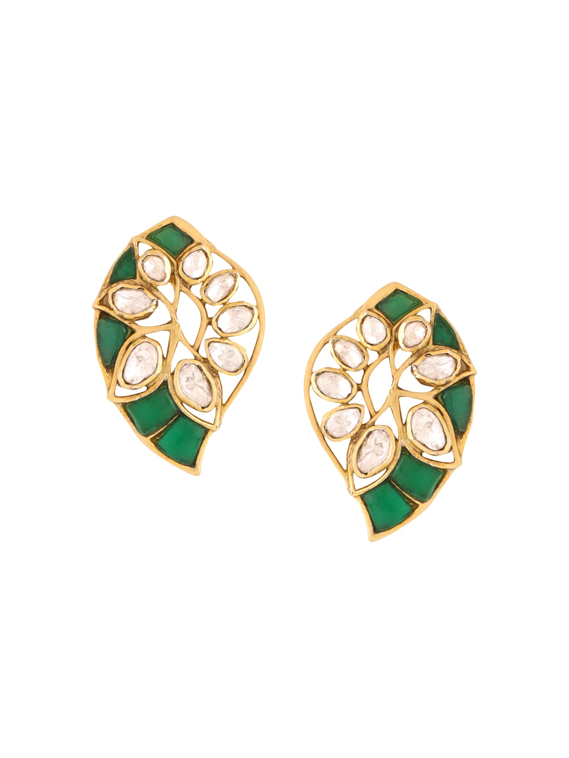 Abstract Green Talfe Fusion 925 Sterling Silver Earrings For Women