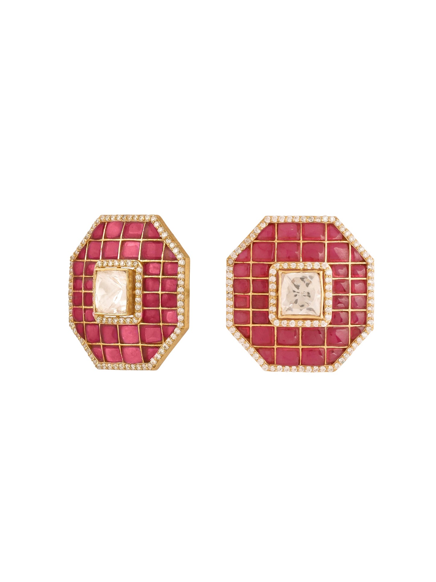Polki Shining Mughal Treasure 925 Sterling Silver Earrings For Women