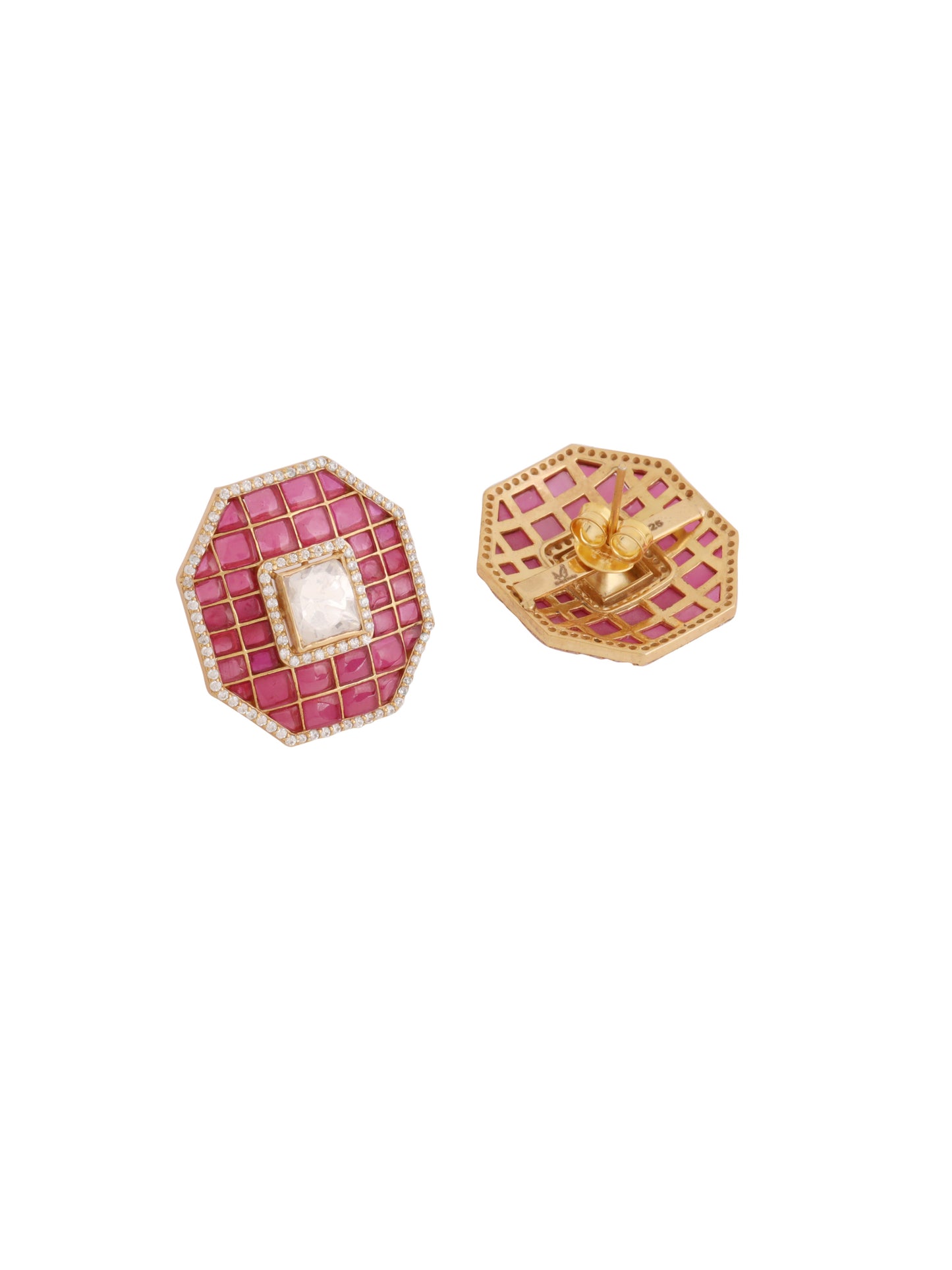 Polki Shining Mughal Treasure 925 Sterling Silver Earrings For Women