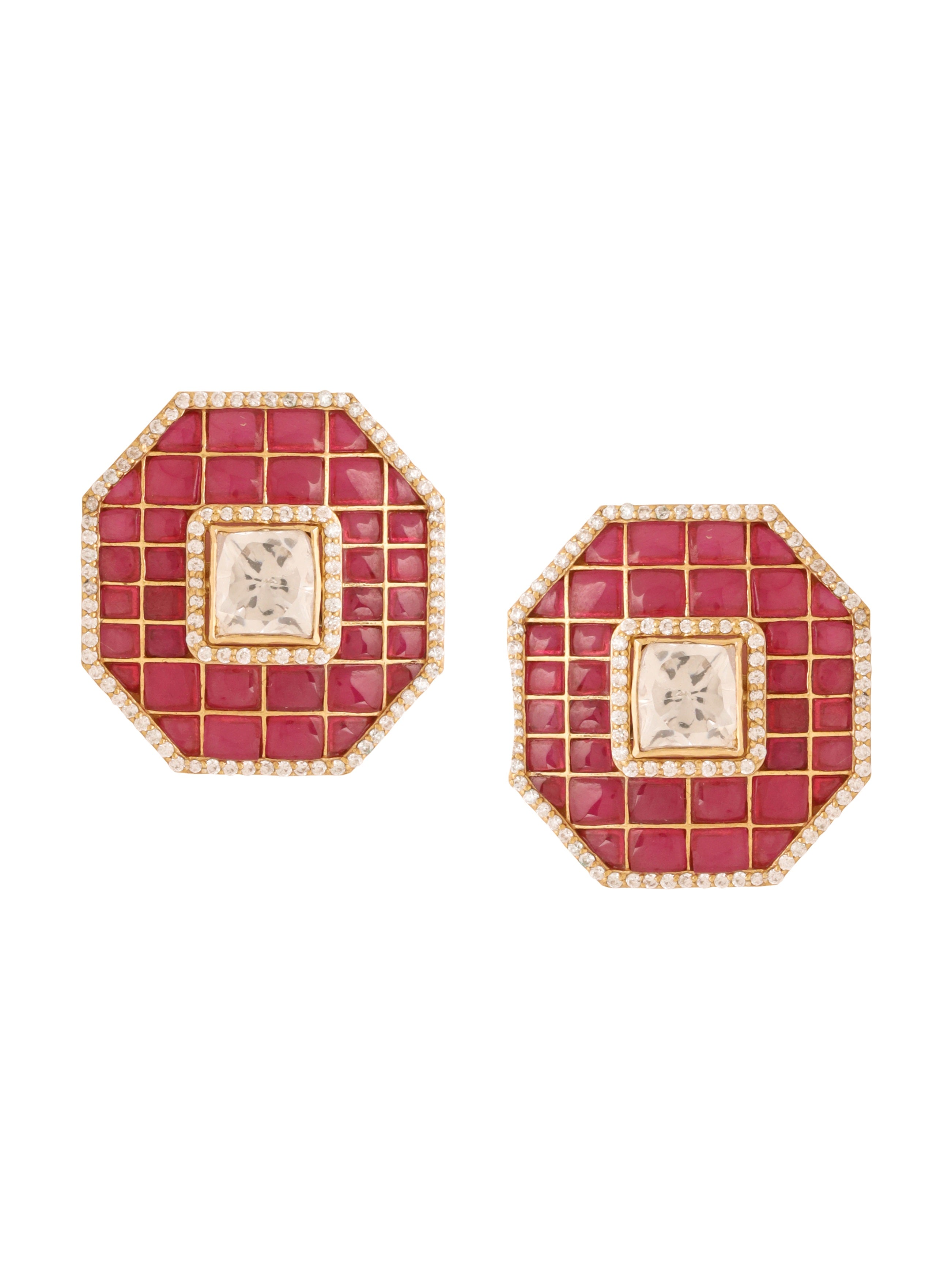 Polki Shining Mughal Treasure 925 Sterling Silver Earrings For Women