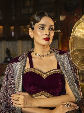 Garnet & Polki Green Talfe - Wedding Bliss 925 Sterling Silver Necklace Set For Women