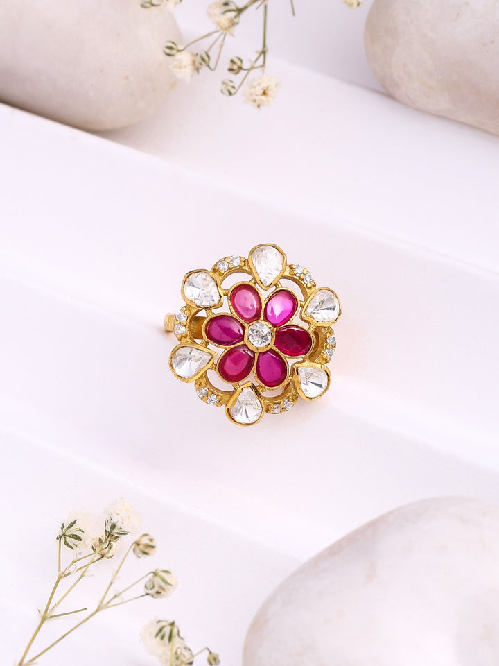 925 Sterling Silver & Polki Wedding Bliss 925 Sterling Silver Ring For Women