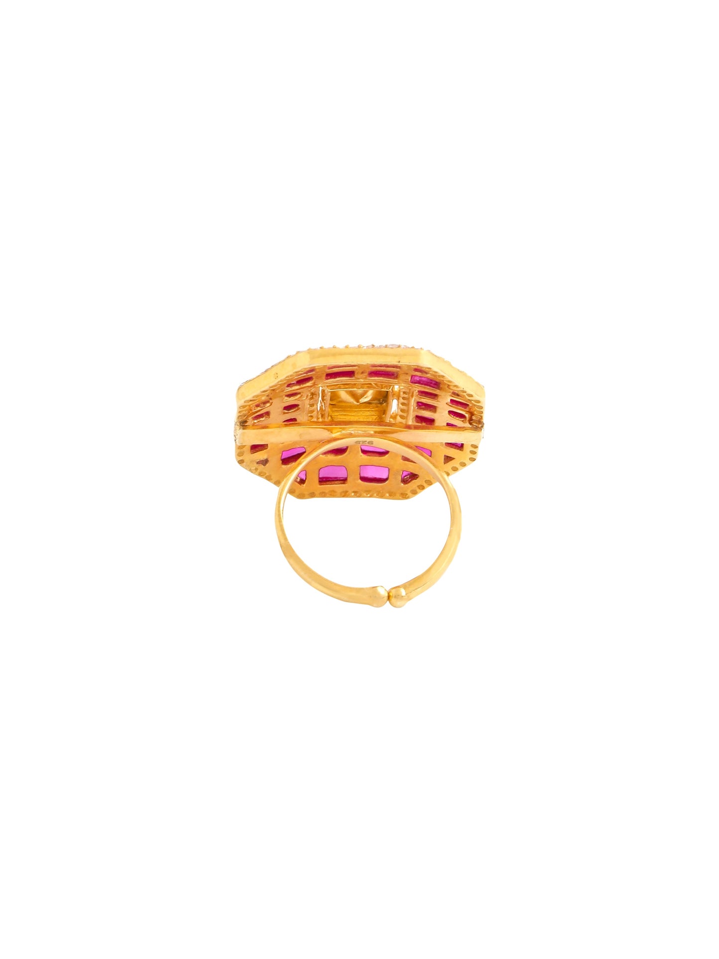 24K Gold Mughal-Inspired Polki Wedding Bliss 925 Sterling Silver Ring For Women