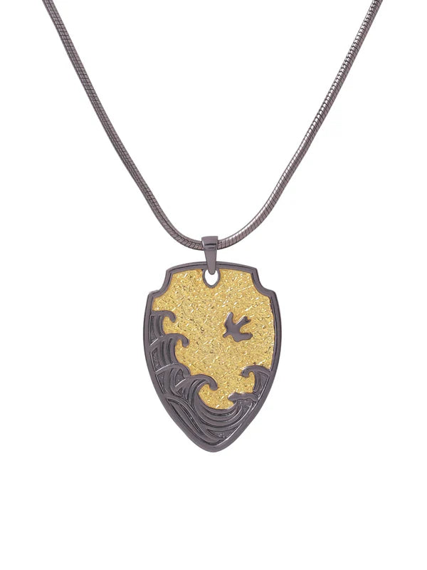 Dual Plating - Black Rhodium, 24K Gold 925 Sterling Silver Pendant For Men