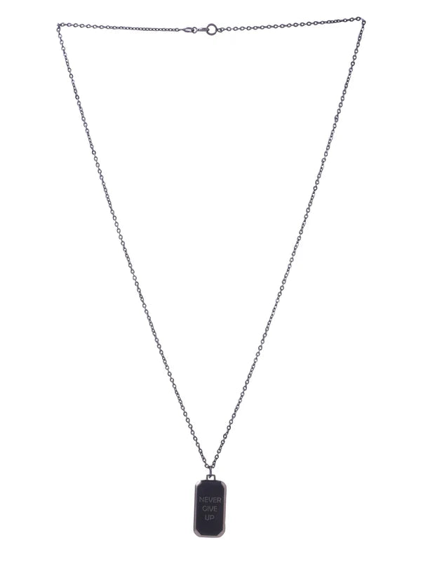 Never Give Up Shield Pendant 925 Sterling Silver Pendant For Men