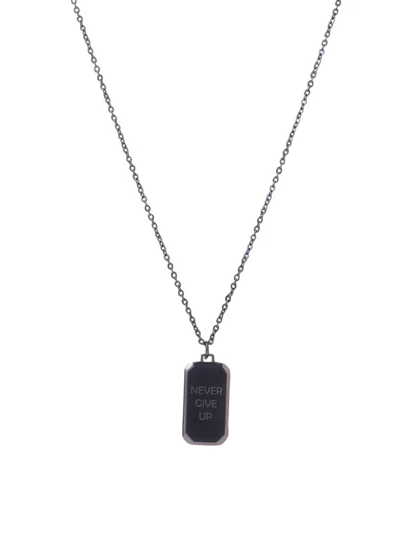 Never Give Up Shield Pendant 925 Sterling Silver Pendant For Men