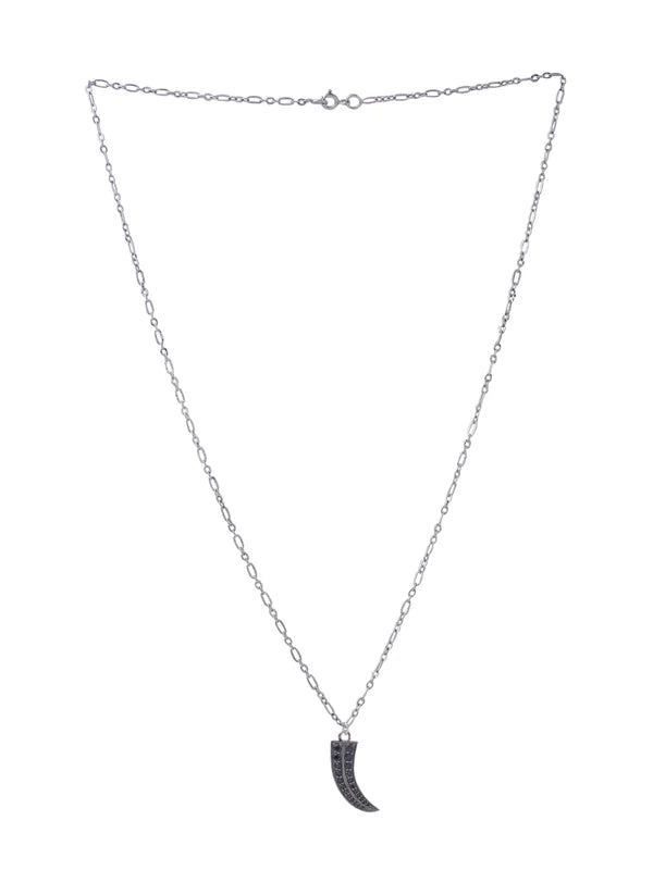 Tiger Claw with Black Moissanite 925 Sterling Silver Pendant For Men