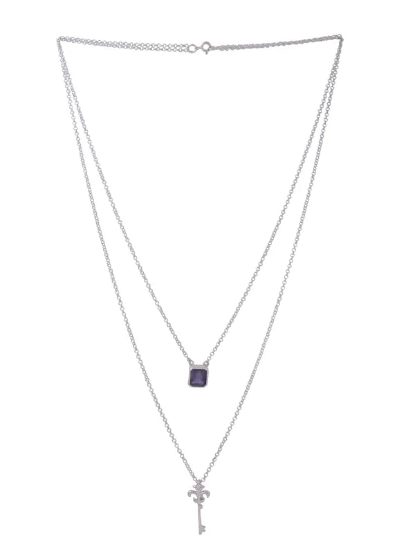 Iolite Sophisticated Elegance 925 Sterling Silver Pendant For Men