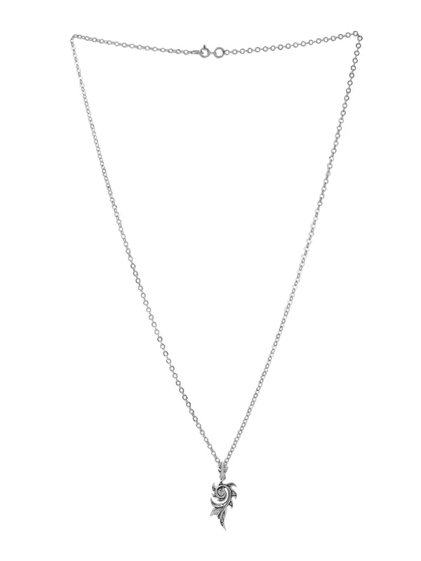 Modern Dragon Flame Pendant Sterling Silver Jewellery For Men