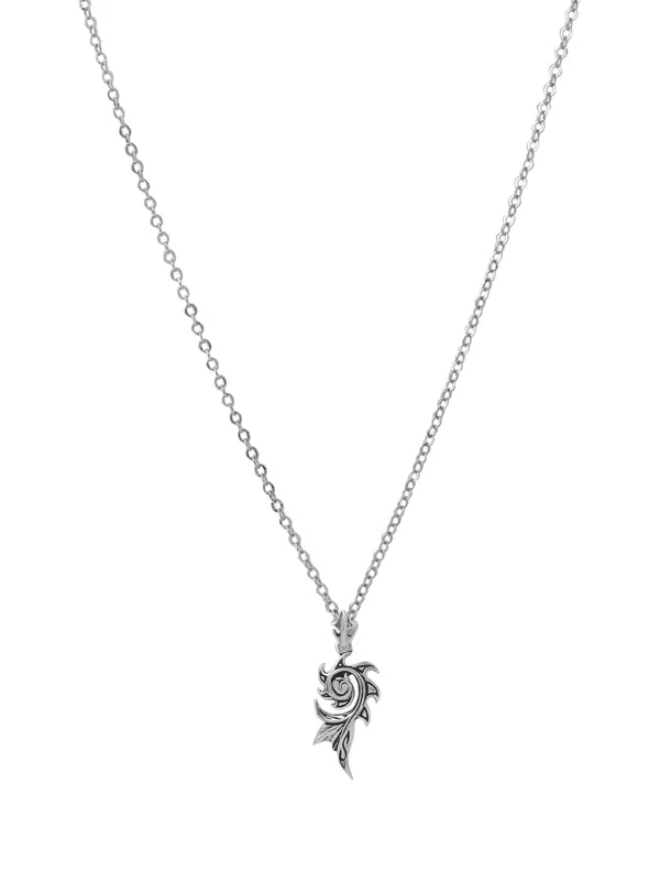 Modern Dragon Flame Pendant Sterling Silver Jewellery For Men
