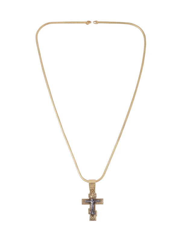 Mens Gold Pendant - Dual Plated 925 Sterling Silver Pendant For Men