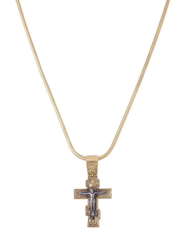 Mens Gold Pendant - Dual Plated 925 Sterling Silver Pendant For Men