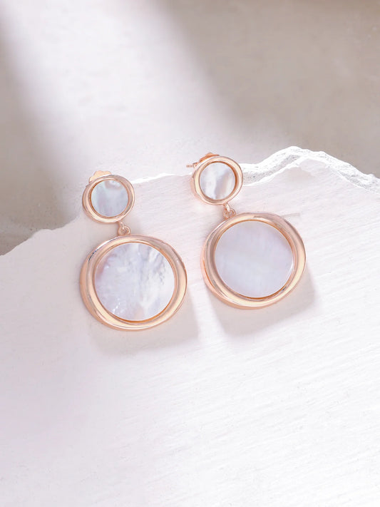 Syra Mother of Pearl Earrings in Rose Gold For Women