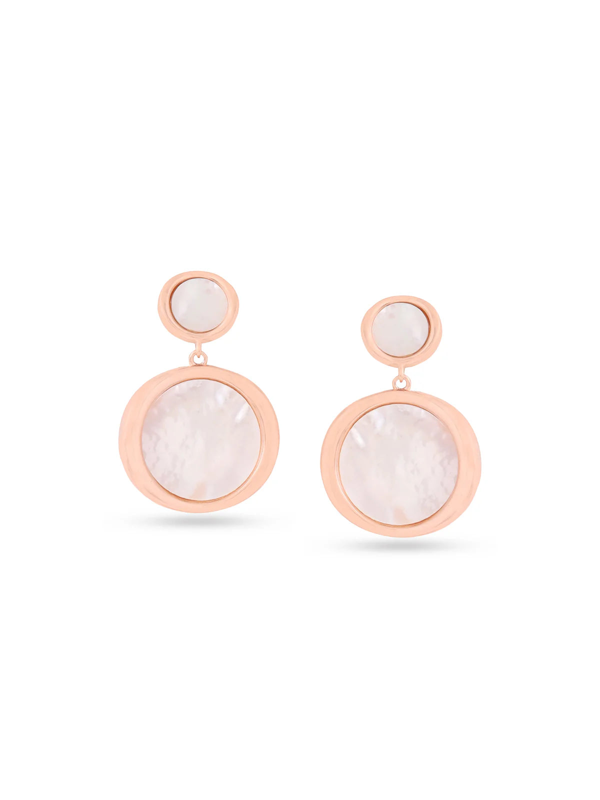 Syra Mother of Pearl Earrings in Rose Gold For Women