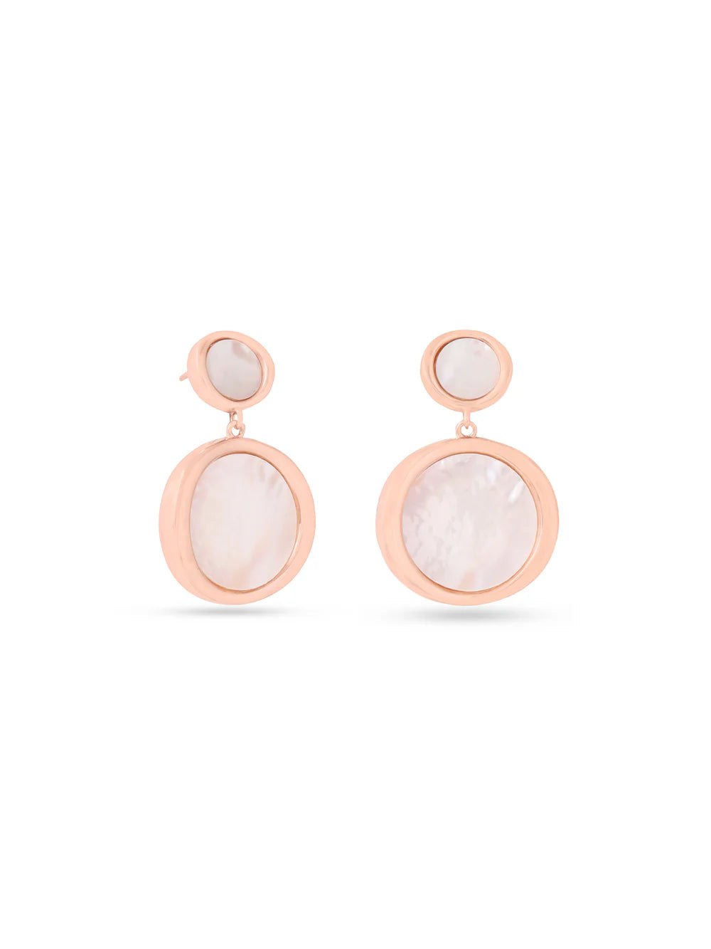 Syra Mother of Pearl Earrings in Rose Gold For Women