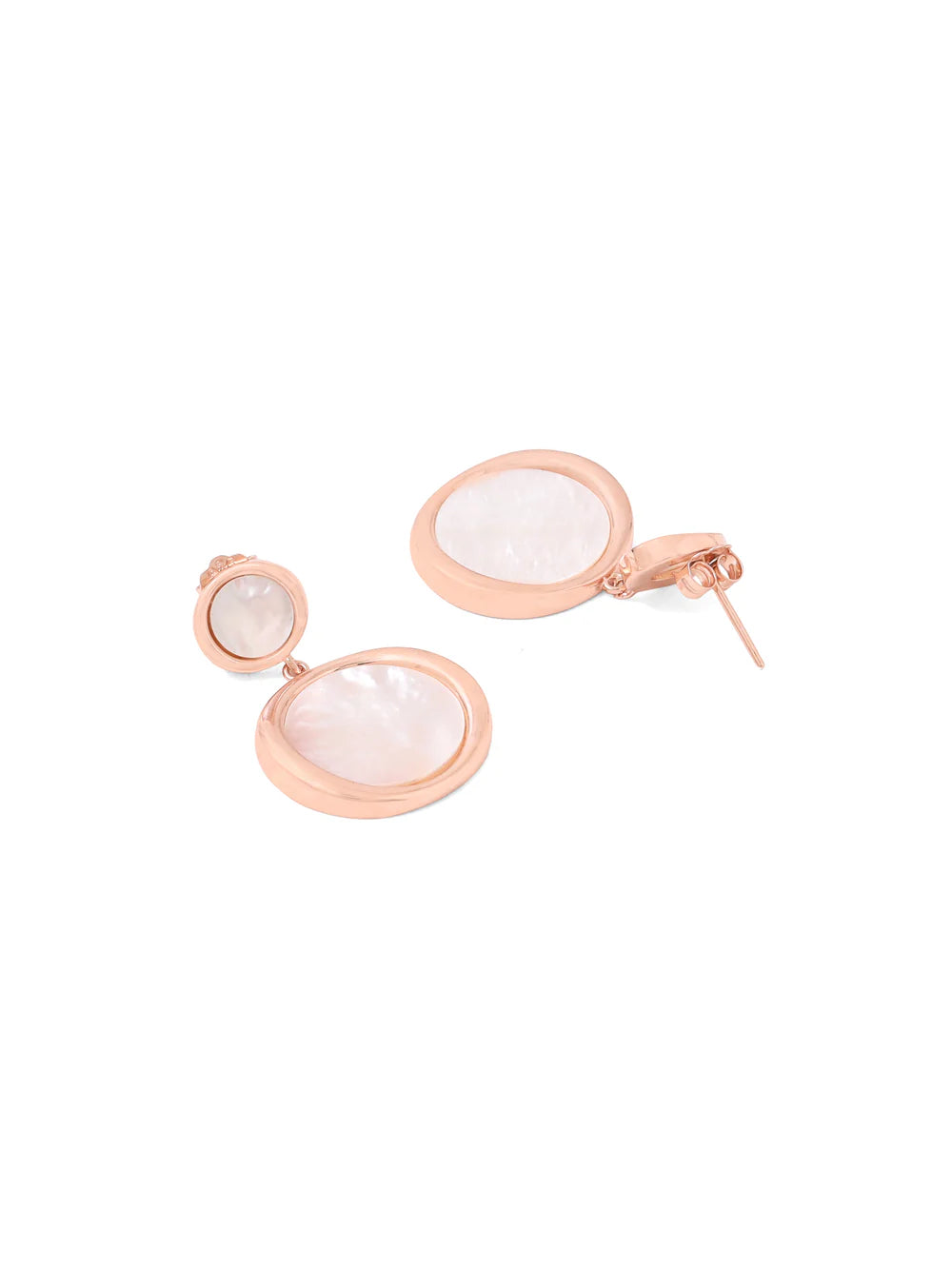 Syra Mother of Pearl Earrings in Rose Gold For Women