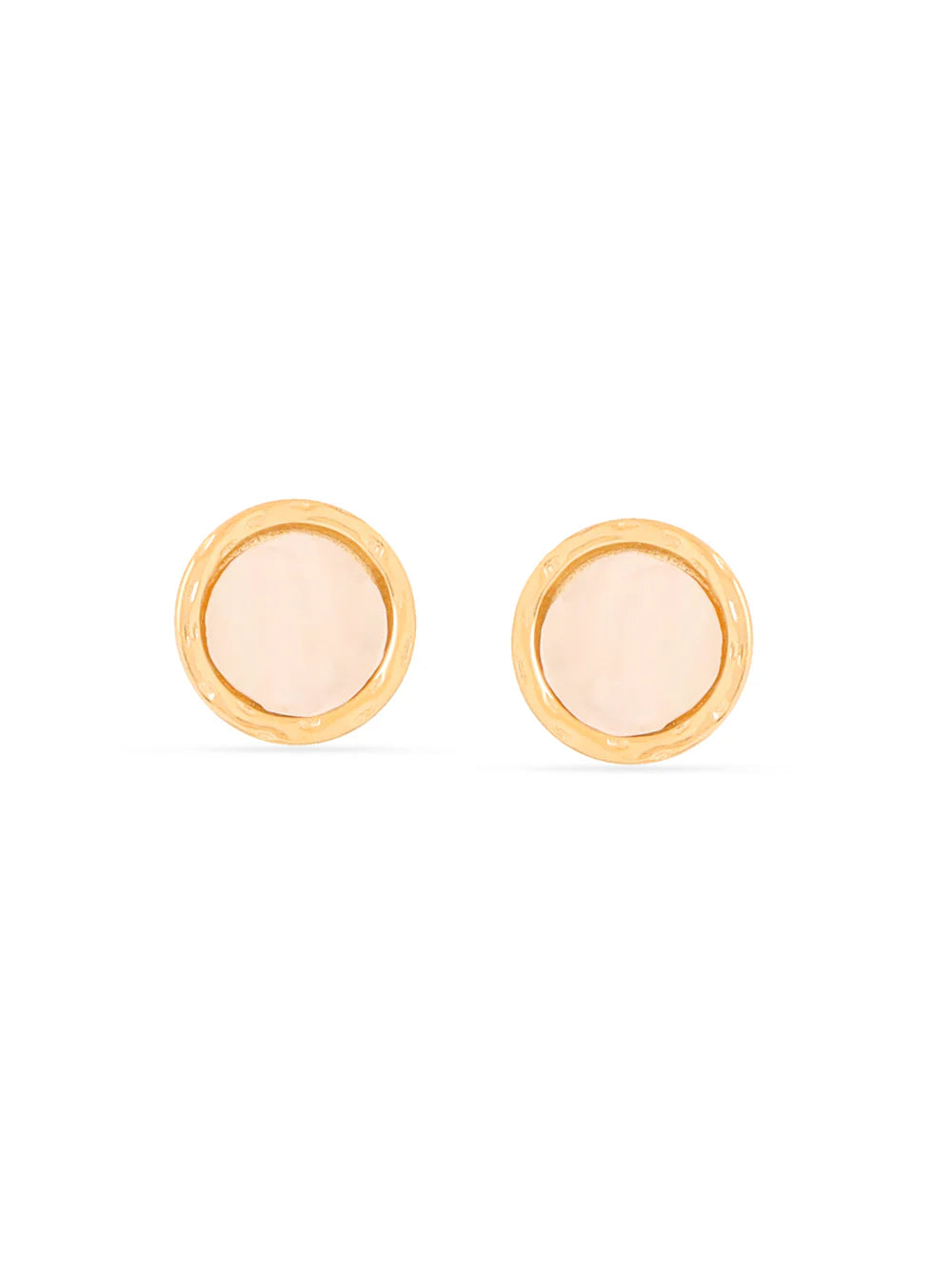 Syra 24k Gold Round Mother of Pearl 925 Sterling Silver Stud Earrings For Women