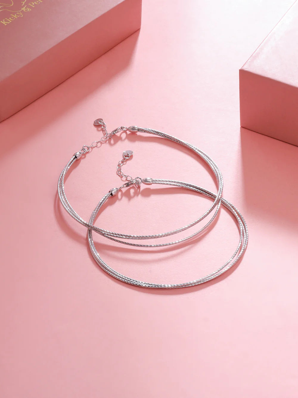 Silver Link Trinity Anklet