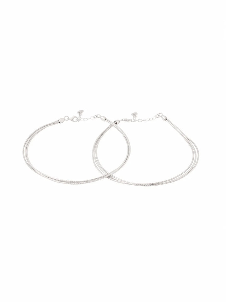 Silver Link Trinity Anklet