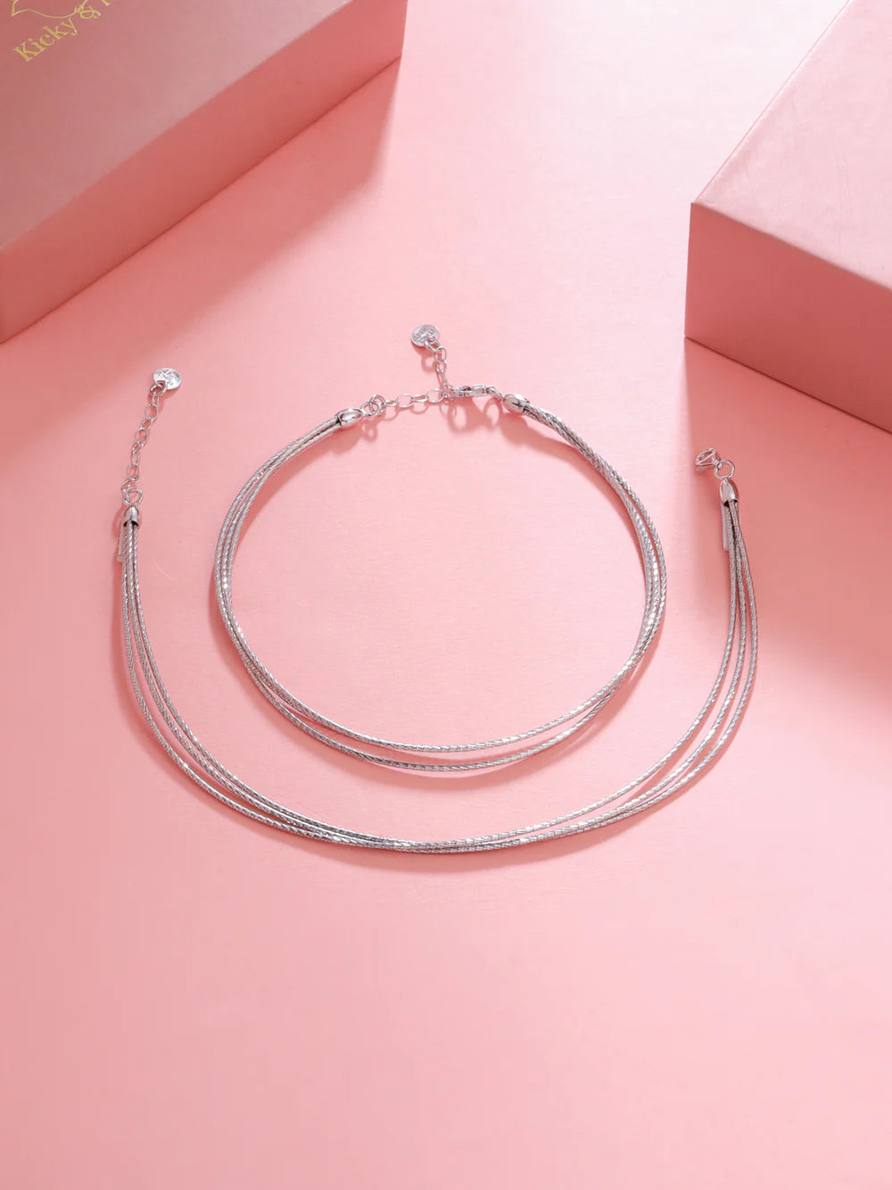 Silver Link Trinity Anklet