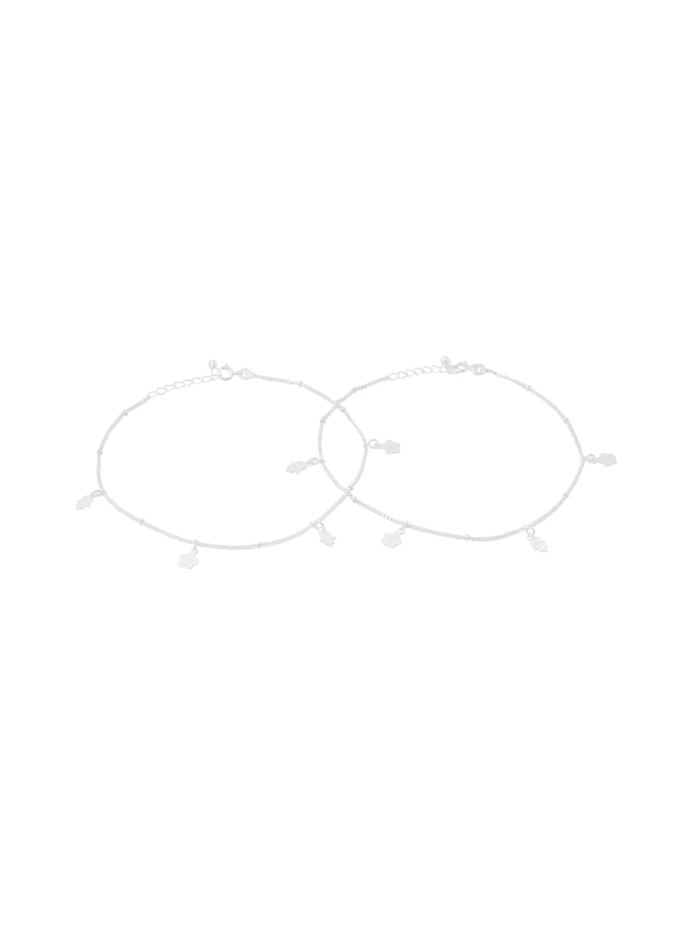 Floral and Humsa Charm Anklet