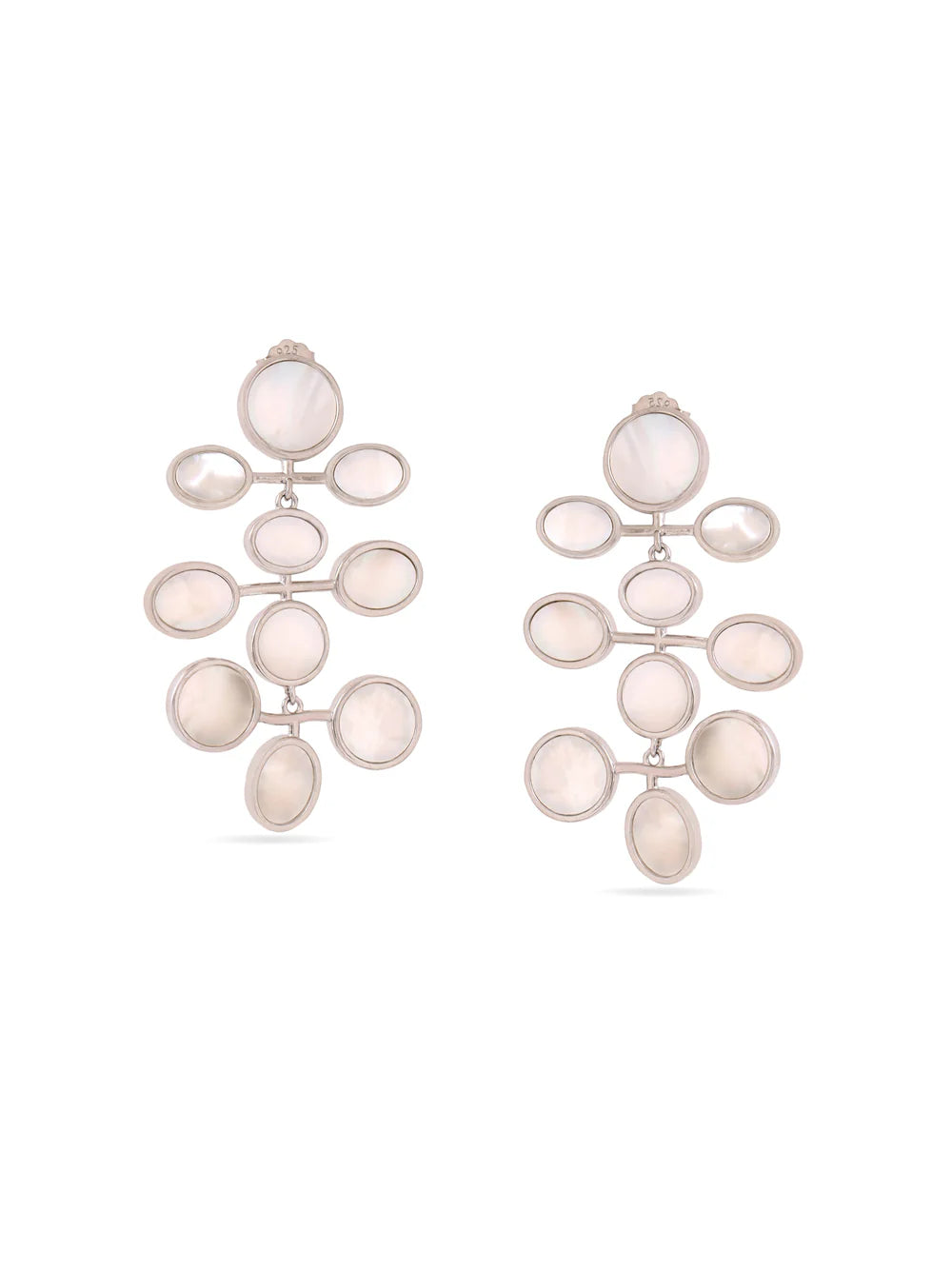 Syra Rhodium Italian Pearl Earrings in 925 Sterling Silver For Women