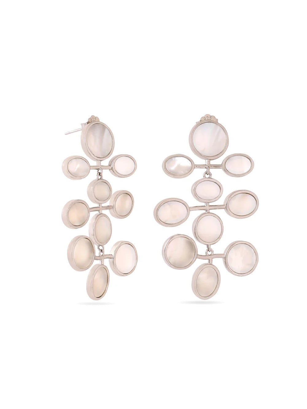 Syra Rhodium Italian Pearl Earrings in 925 Sterling Silver For Women