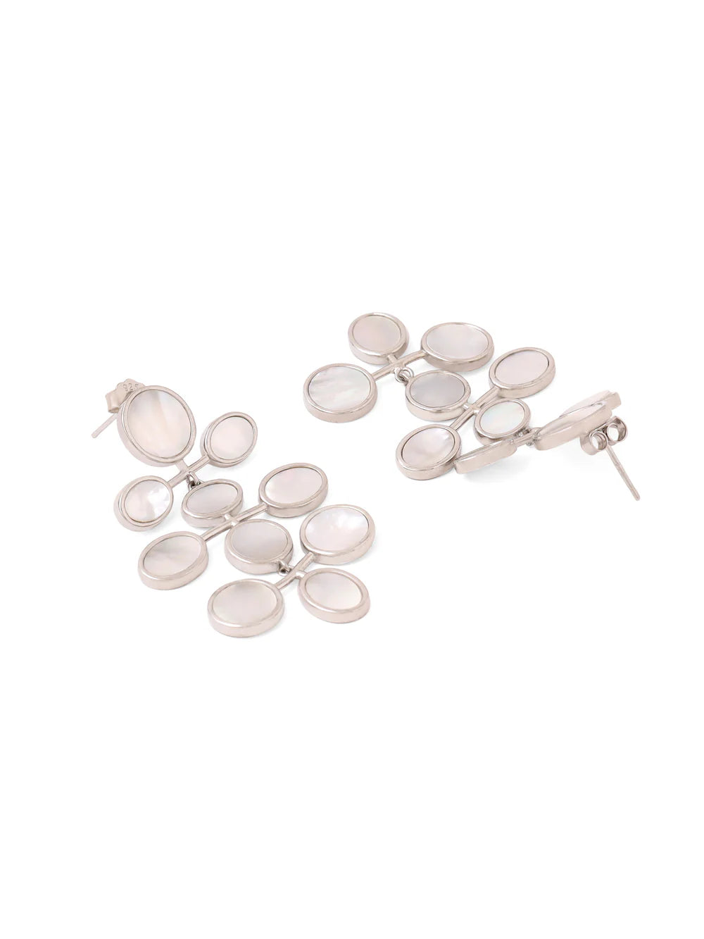 Syra Rhodium Italian Pearl Earrings in 925 Sterling Silver For Women