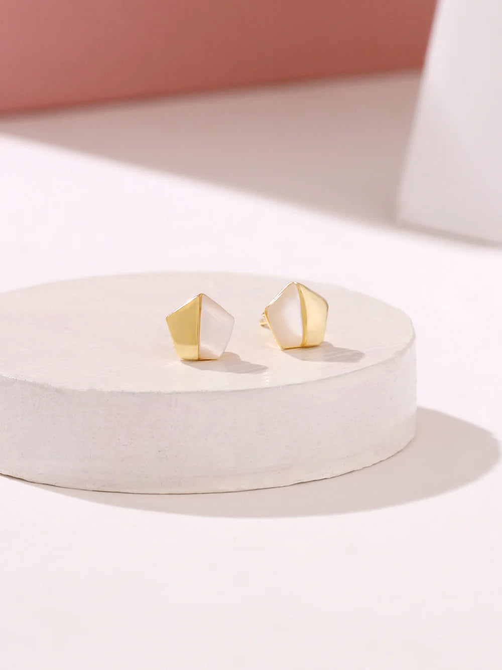 Gold Star Mother Of Pearl Earrings