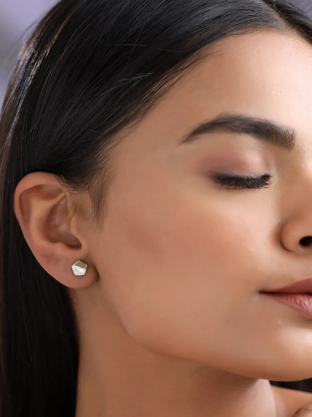 Gold Star Mother Of Pearl Earrings