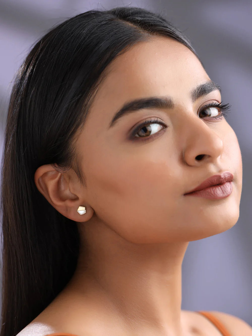 Gold Star Mother Of Pearl Earrings