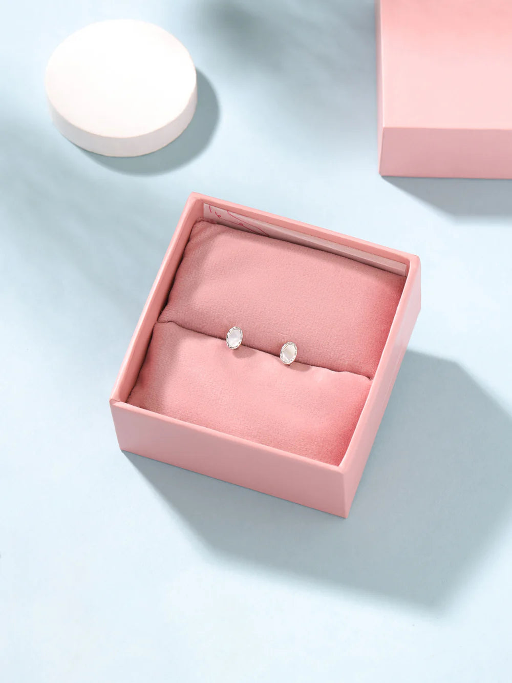 Textured Oval Mother Of Pearl Earrings