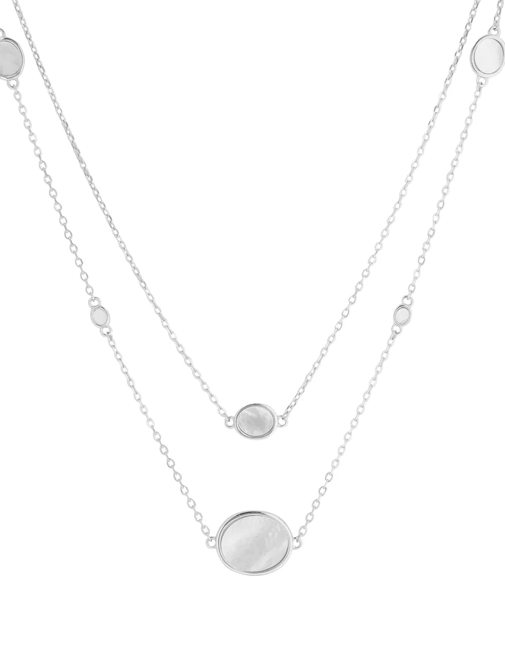 Oval Mother of Pearl Layered Necklace