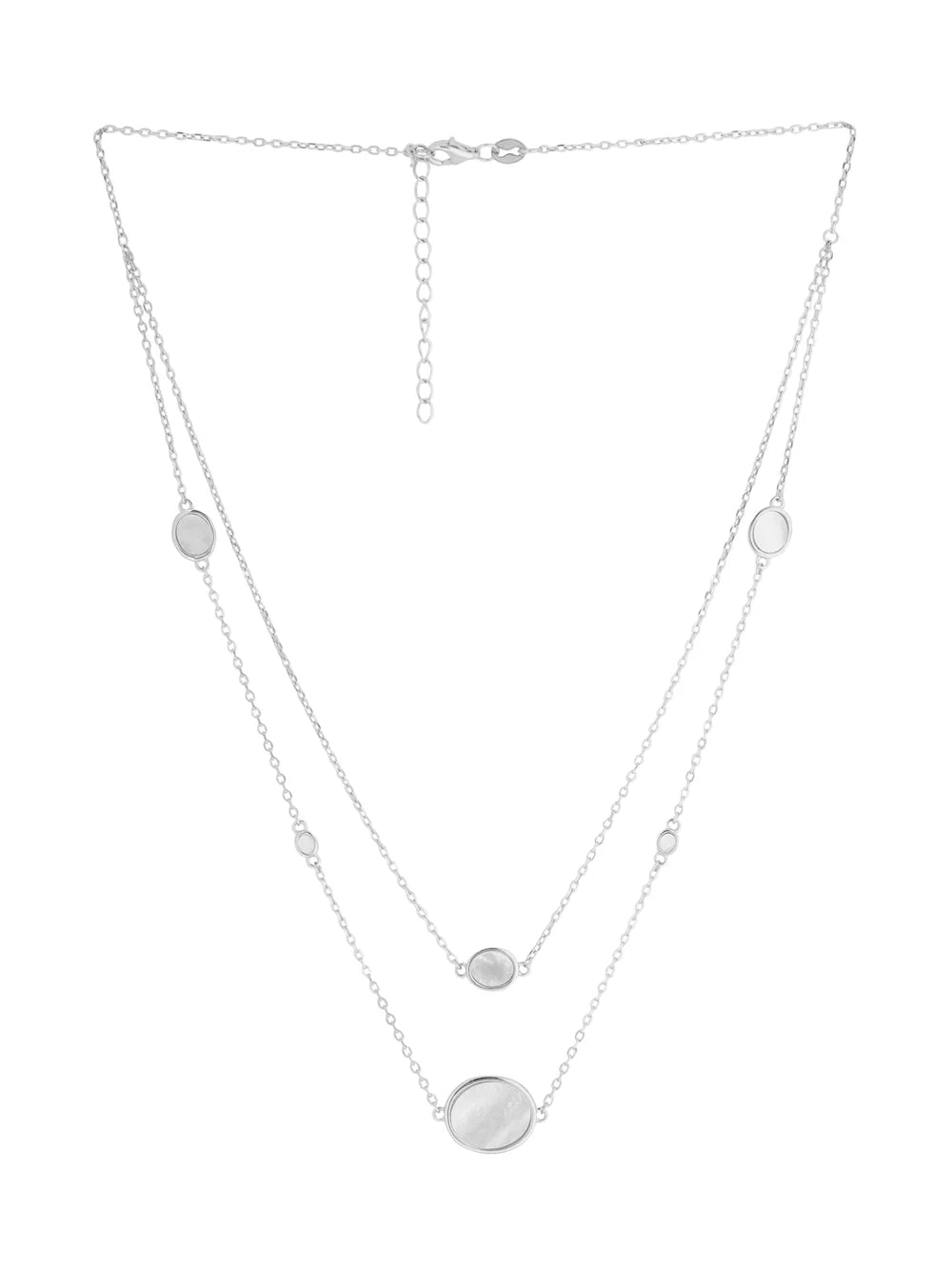 Oval Mother of Pearl Layered Necklace