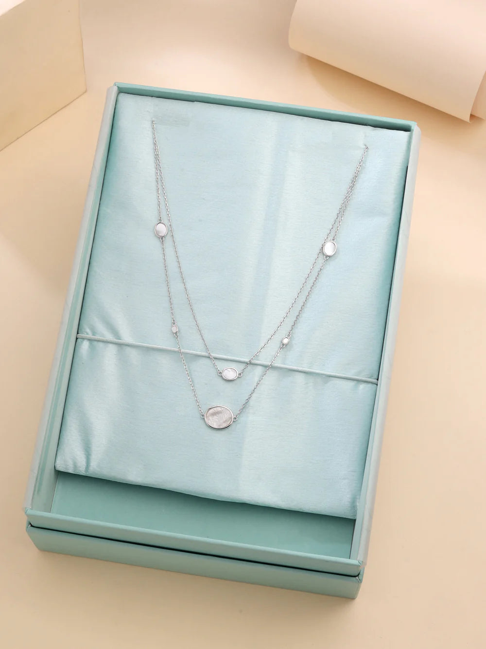 Oval Mother of Pearl Layered Necklace