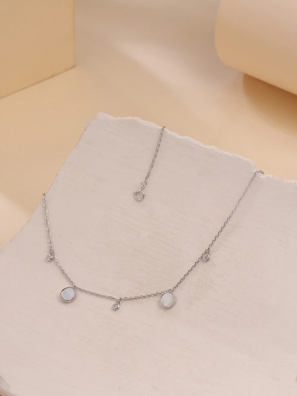 Stone Circle Mother of Pearl Necklace