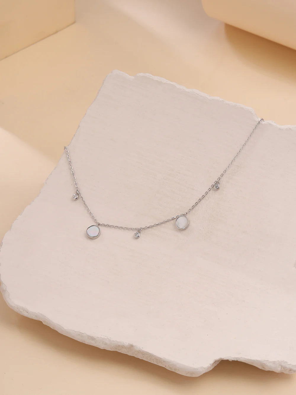 Stone Circle Mother of Pearl Necklace