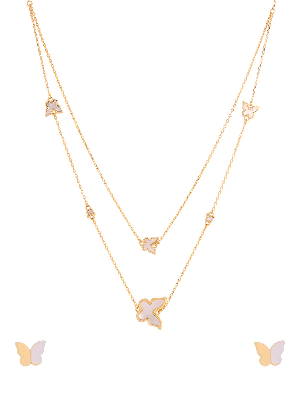 Butterfly Mother of Pearl Necklace Set