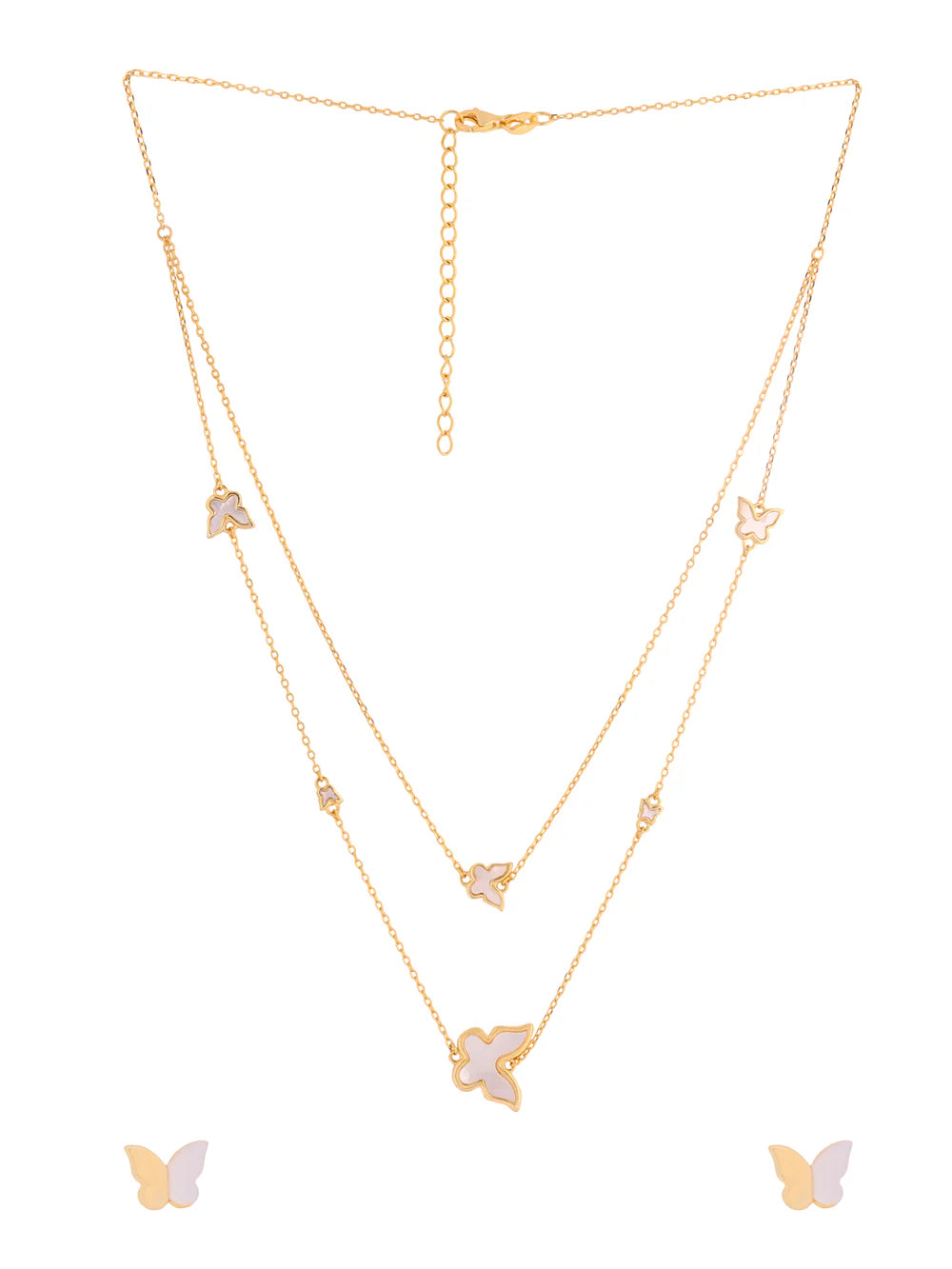 Butterfly Mother of Pearl Necklace Set