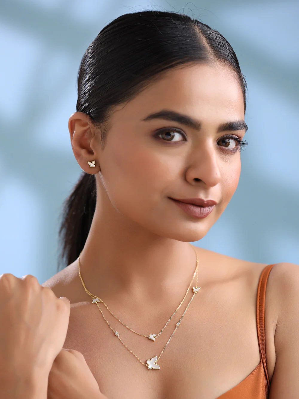 Butterfly Mother of Pearl Necklace Set