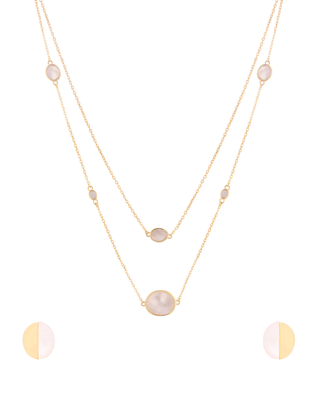 Oval Mother of Pearl Necklace Set
