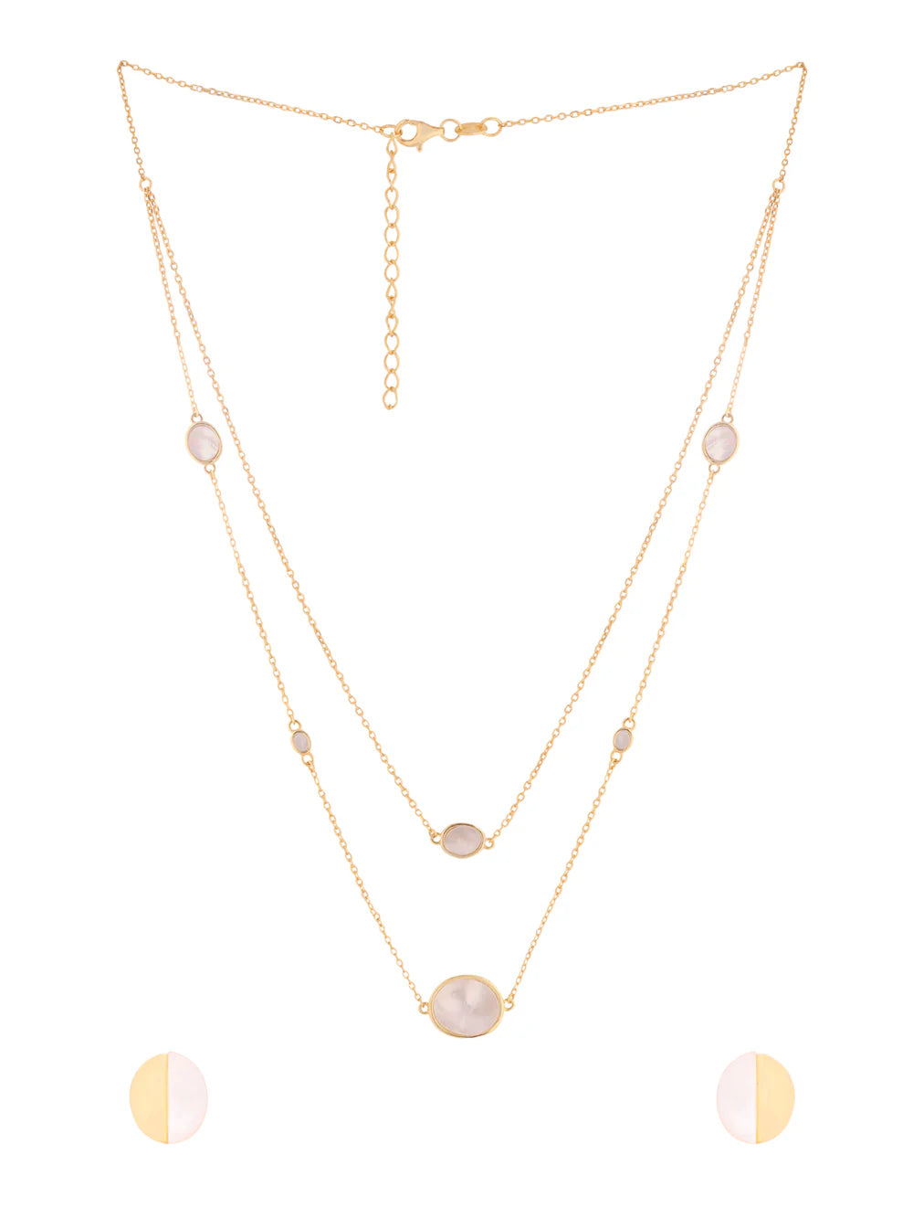 Oval Mother of Pearl Necklace Set