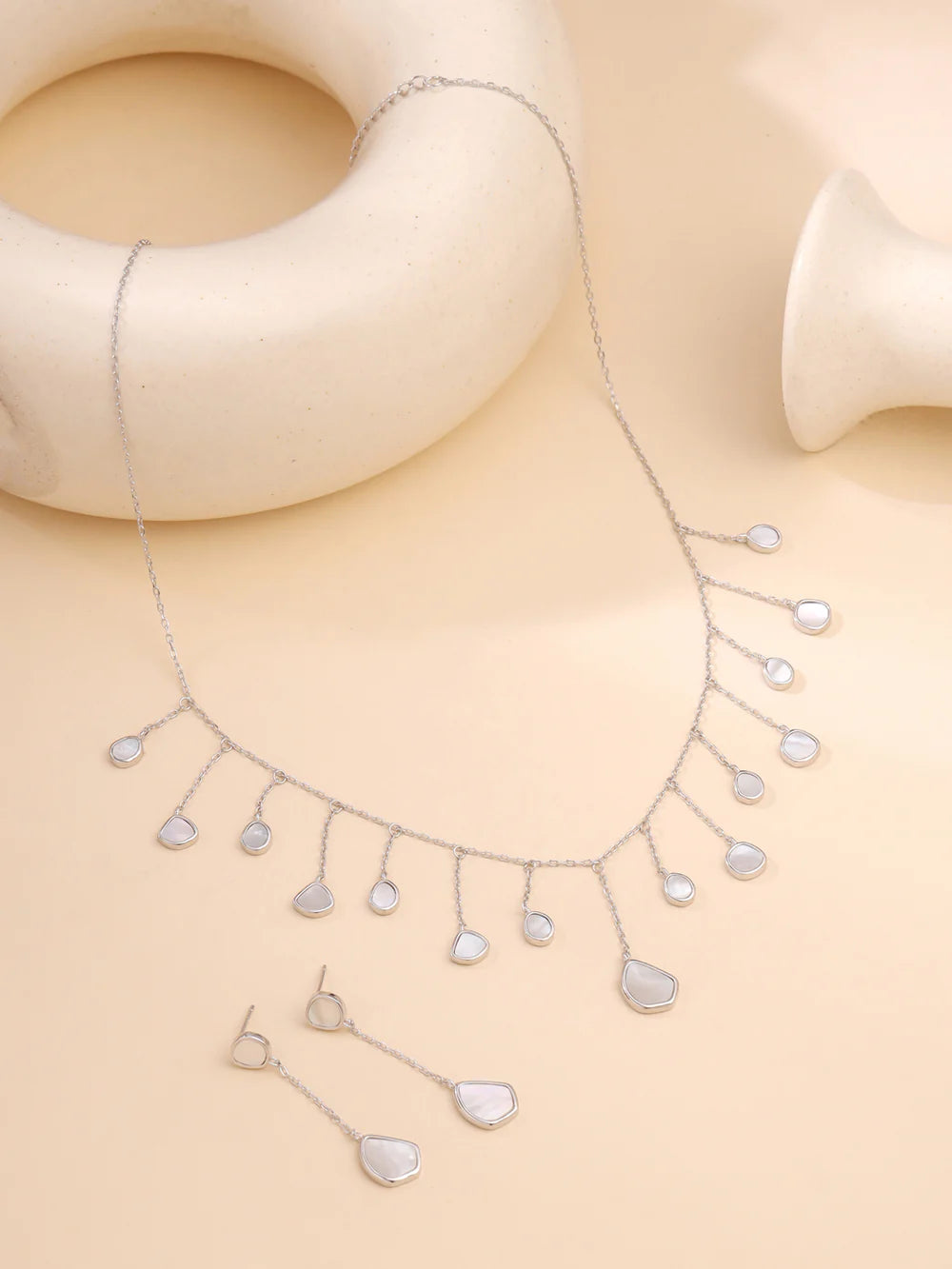 Mother of Pearl Drop Necklace Set
