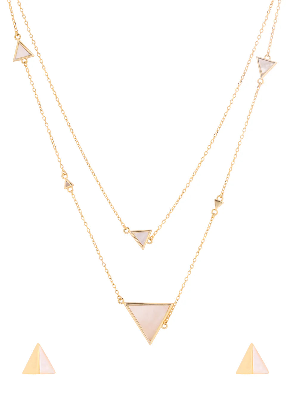 Triangle Mother of Pearl Necklace Set