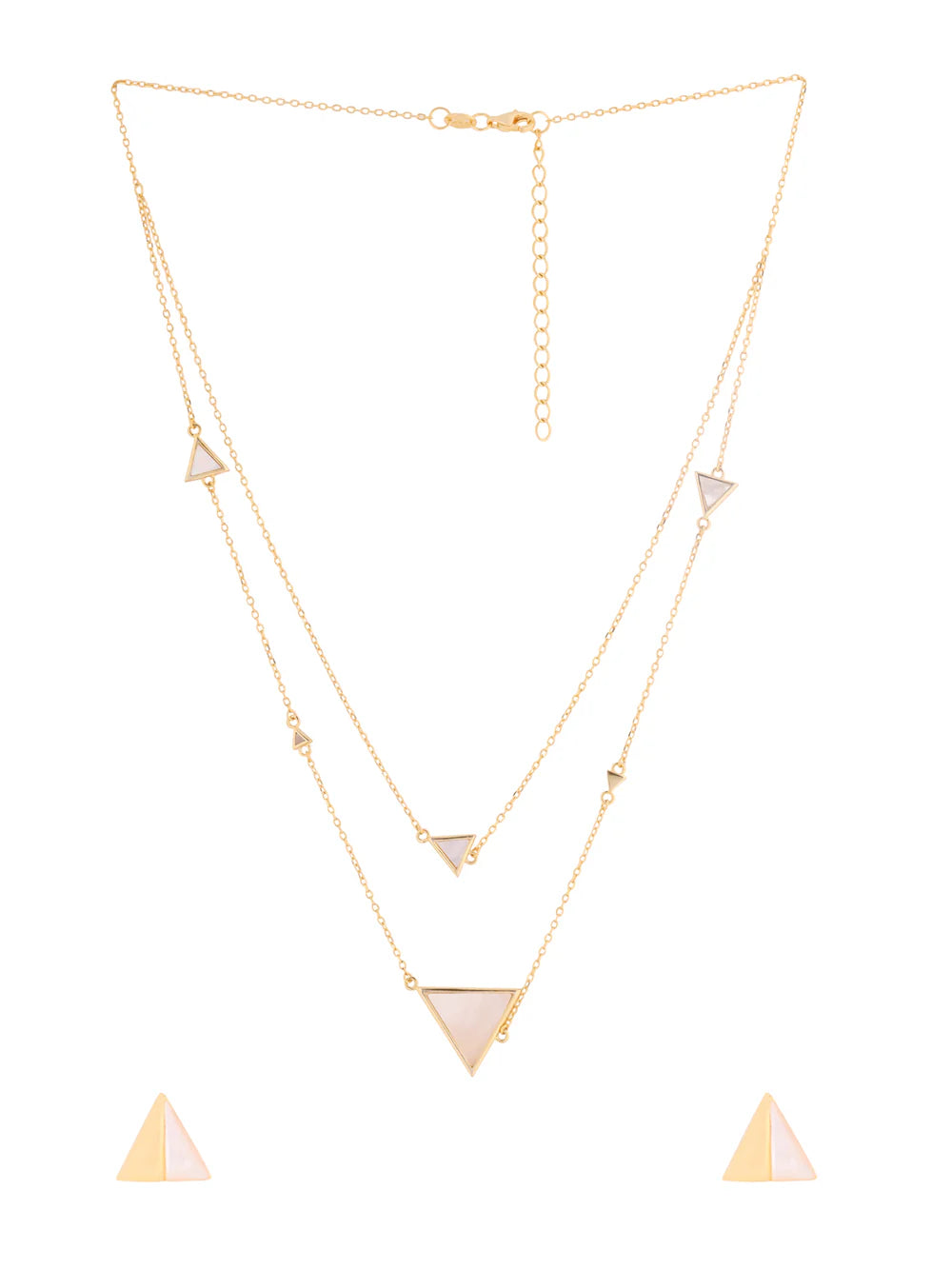 Triangle Mother of Pearl Necklace Set