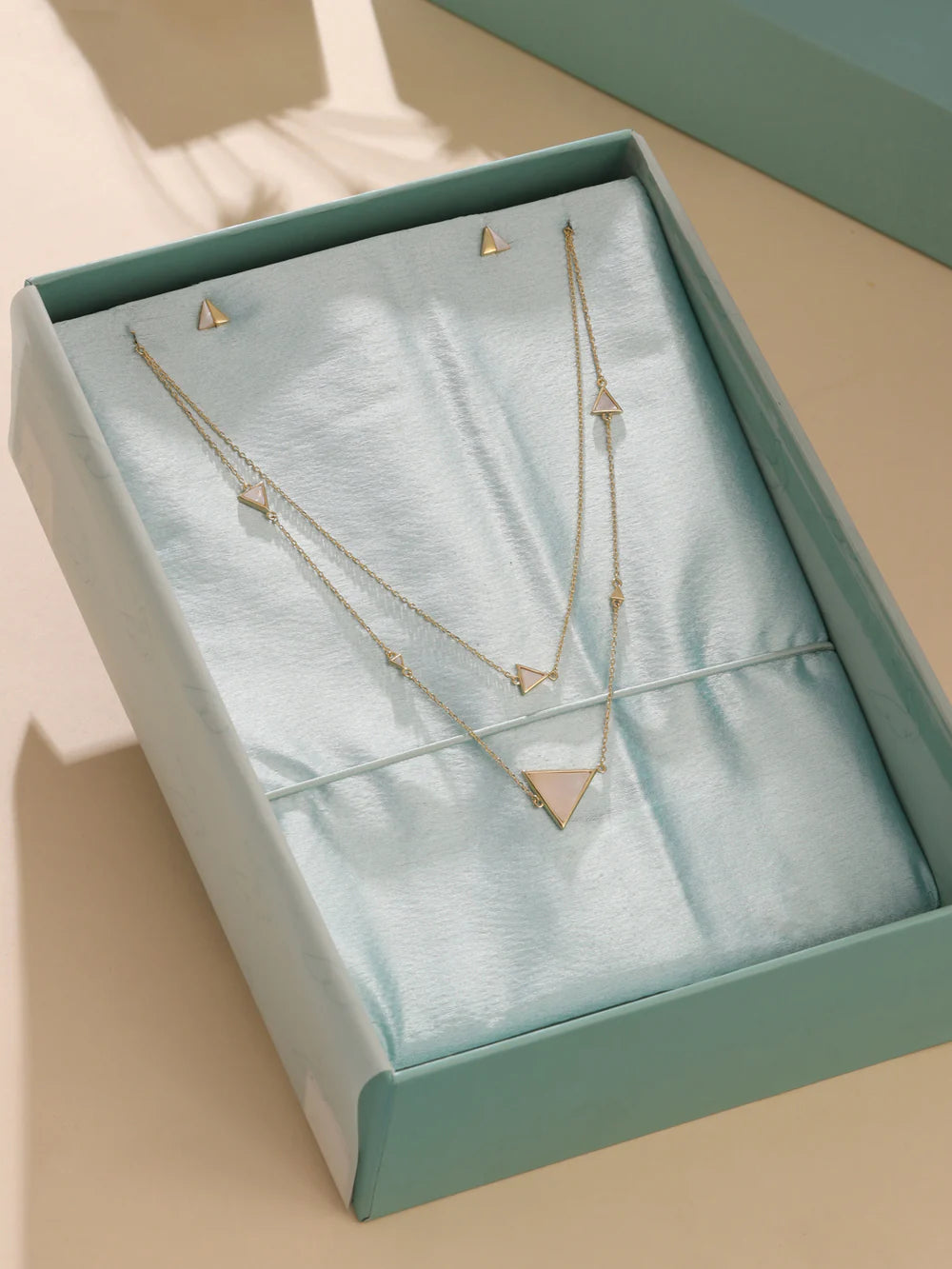 Triangle Mother of Pearl Necklace Set